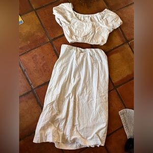 Reformation White Skirt and Top Set